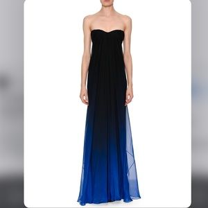 $4575 New Alexander McQueen Strapless Sweetheart Chiffon Degrade Column …